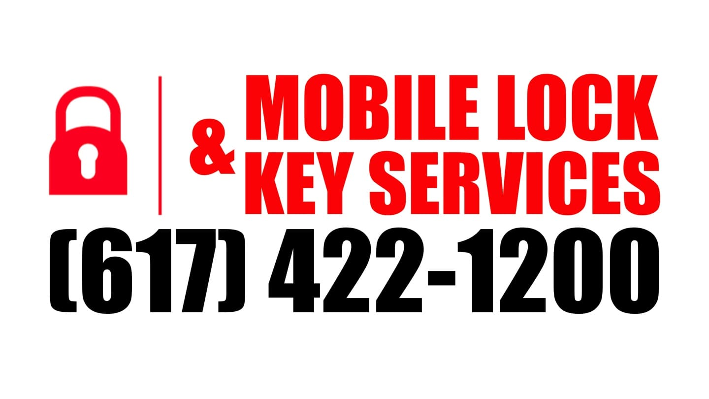 A red and black logo for mobile locksmith