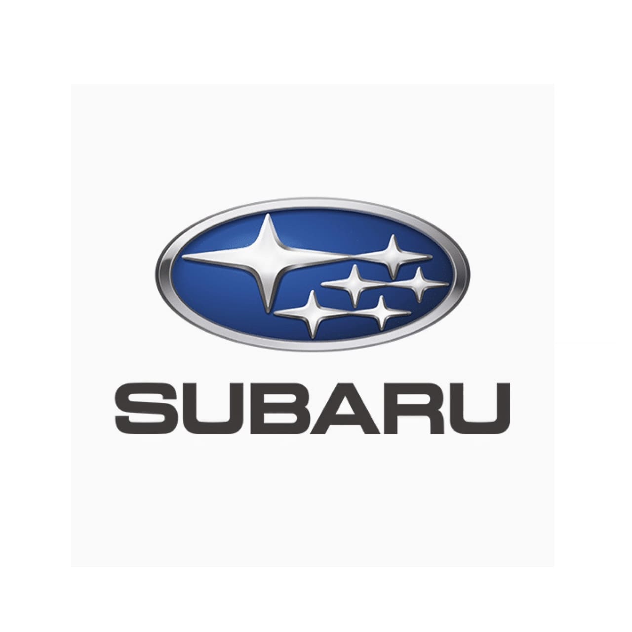 A subaru logo is shown on the side of a car.