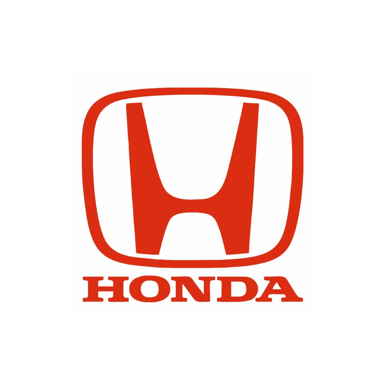 A red honda logo on top of the word " honda ".