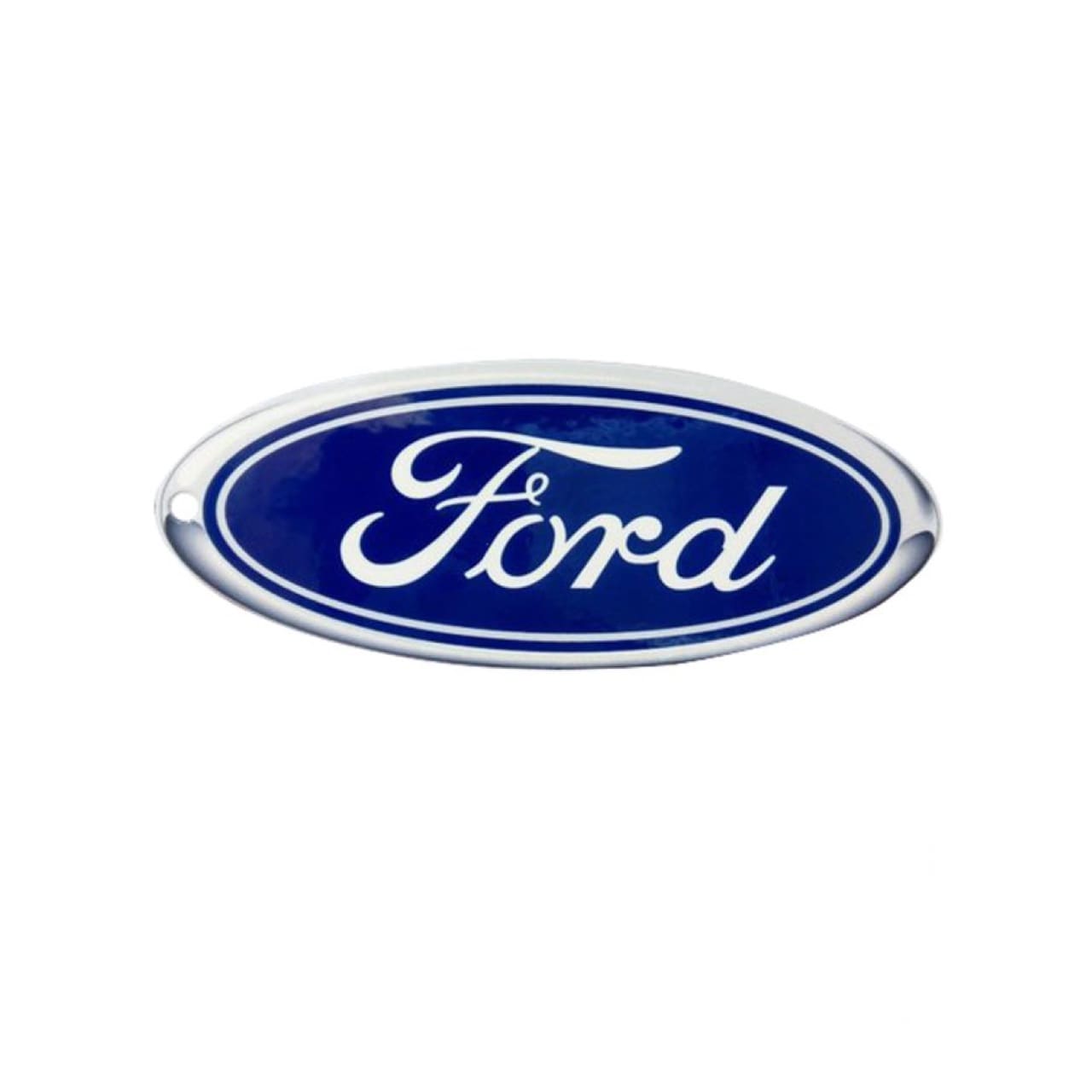 A blue and white ford logo on top of a white background.