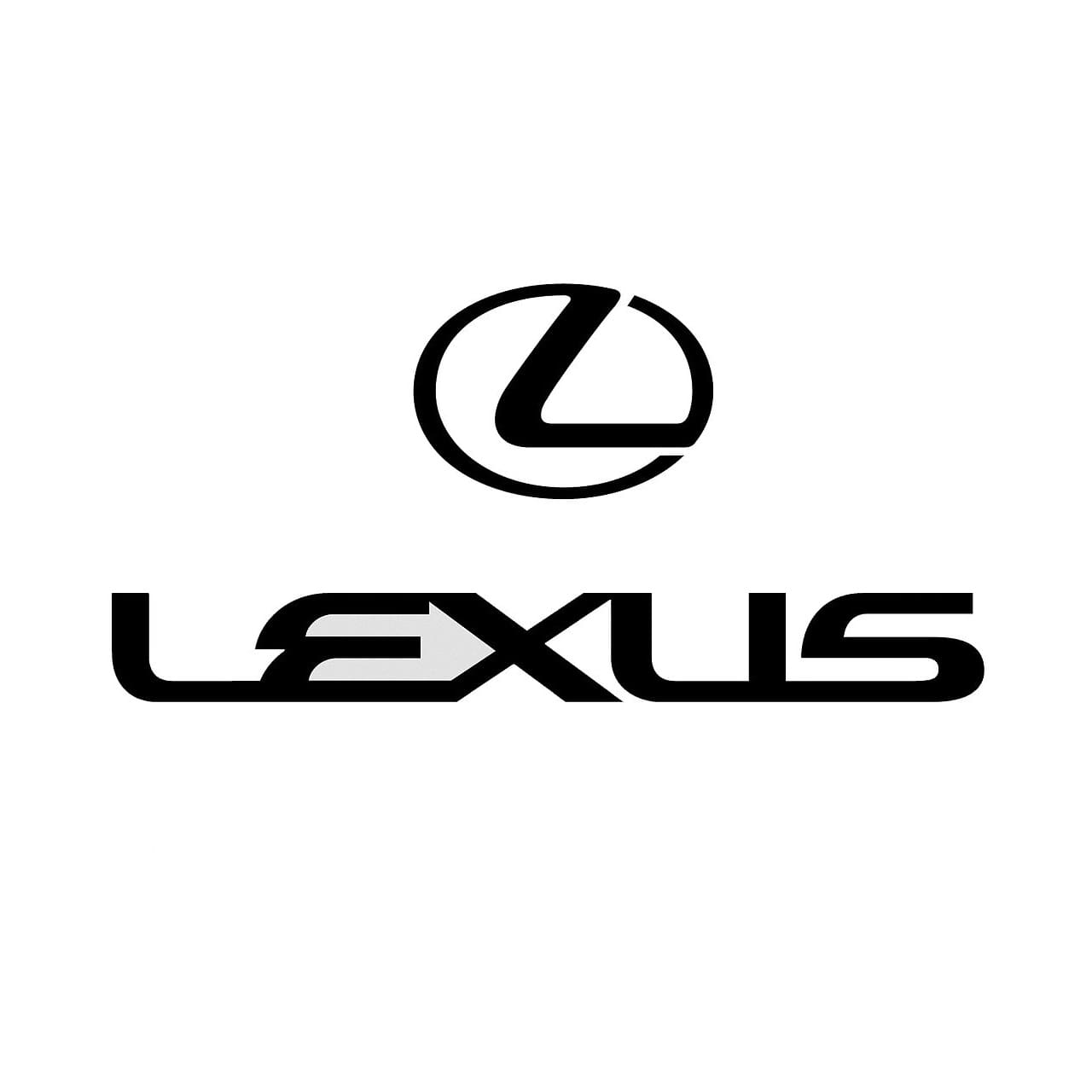 A black and white photo of the lexus logo.