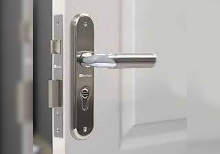 A door handle with the lock on it.